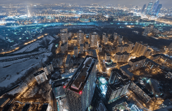 Вид с крыши дома на Мосфильмовской