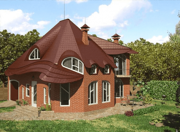 Дом с красивой крышей
