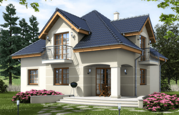 Дом с красивой крышей